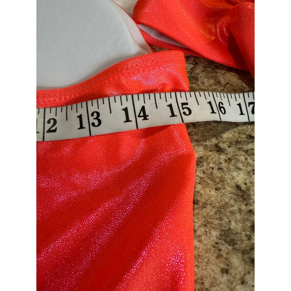 SHEIN Orange Shimmer Bikini Set Women's Large - Picture 5 of 11
